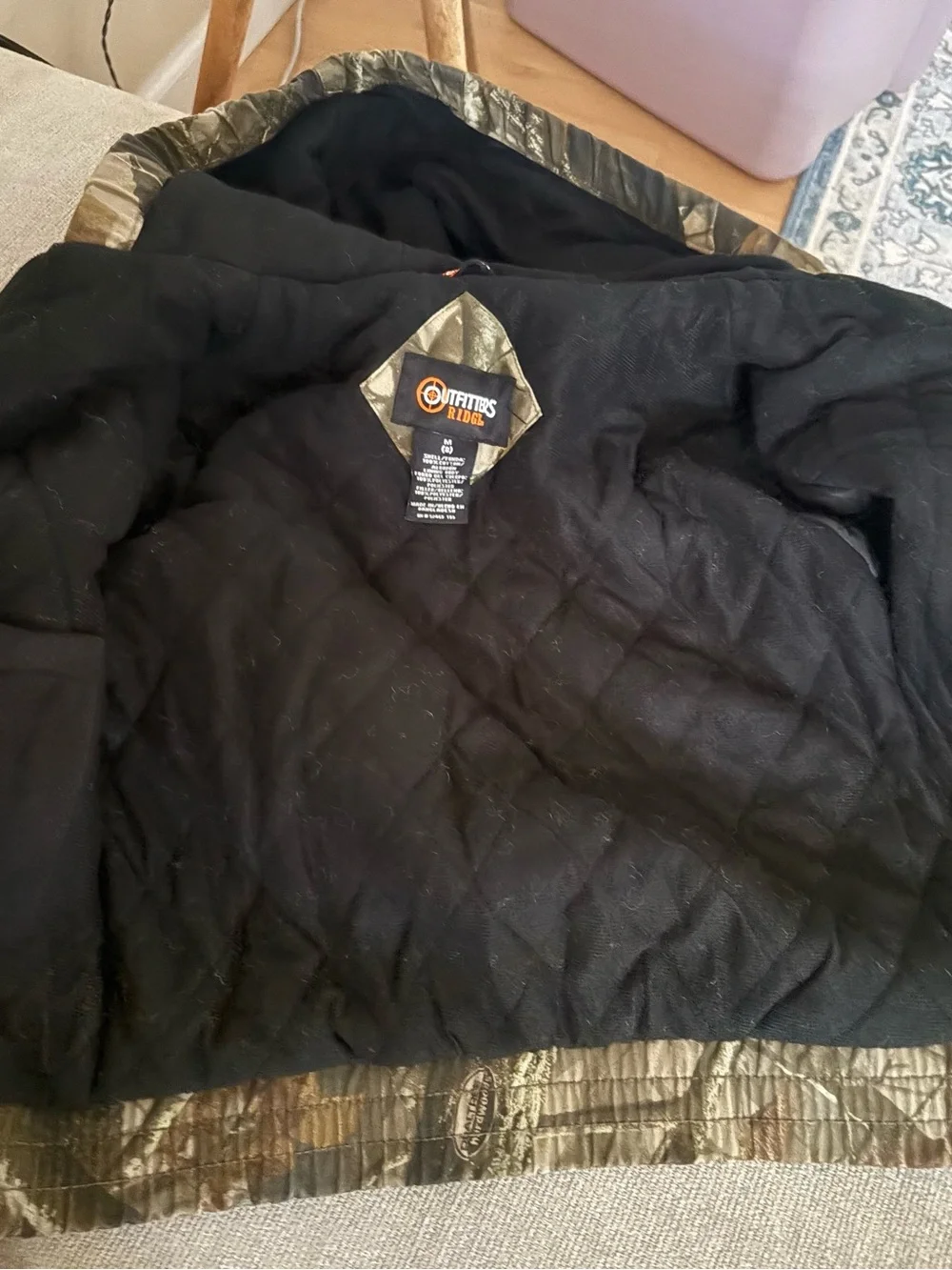 Outfitters Ridge boy M 8 realtree hardwoods camo zip up jacket quilted pockets